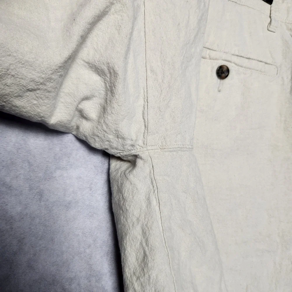 Goodfellow & Co Mens 36 Every Wear Linen Cotton Blend Shorts Beige 9 Inseam